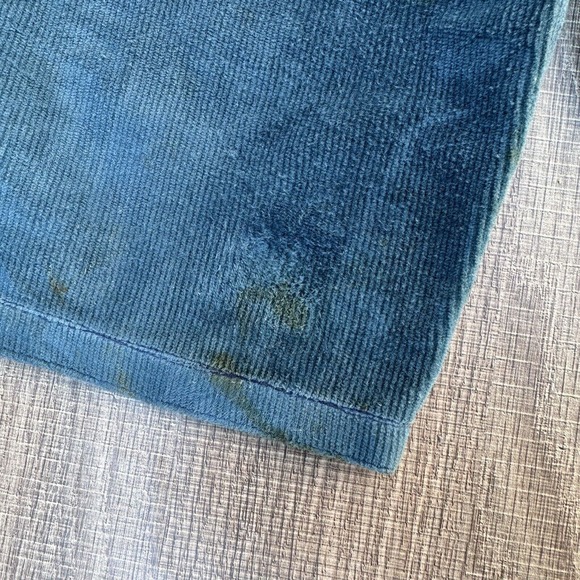 Vintage 1970s Overalls Toddler Size 18m Corduroy Blue Turtle Appliqué - Picture 2 of 11